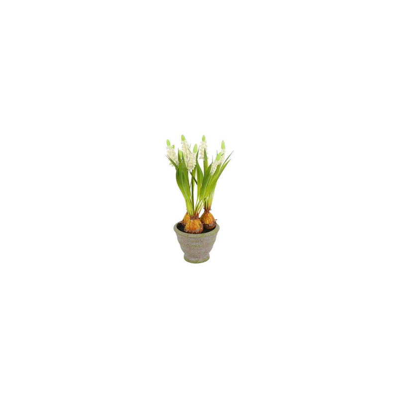 Load image into Gallery viewer, Countryfield kunstbloem in pot muscari wit 12x17x28cm
