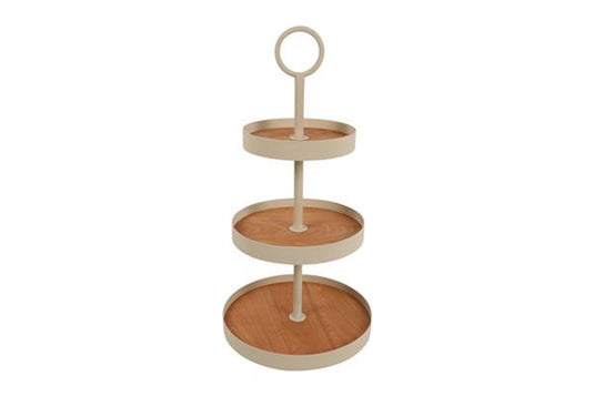 Countryfield etagere deane 3-laags m crème metaal 30x30x58,5cm