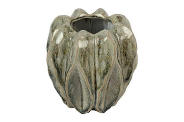 Countryfield vaas levi leaf s groen 14x14x15cm