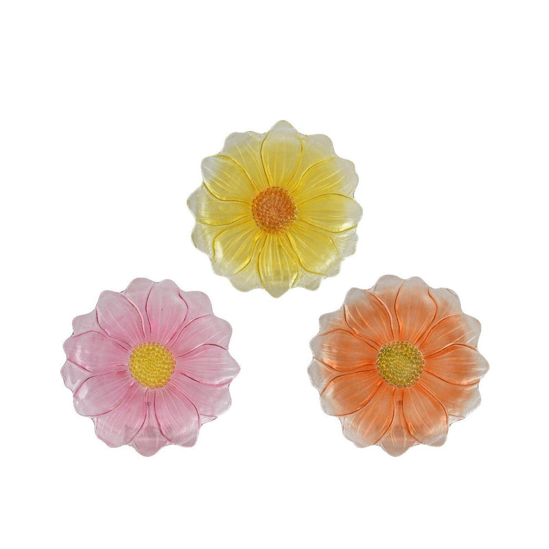 Load image into Gallery viewer, Decoris ontbijtbord bloem glas ø23xh2,5cm 3 assorti
