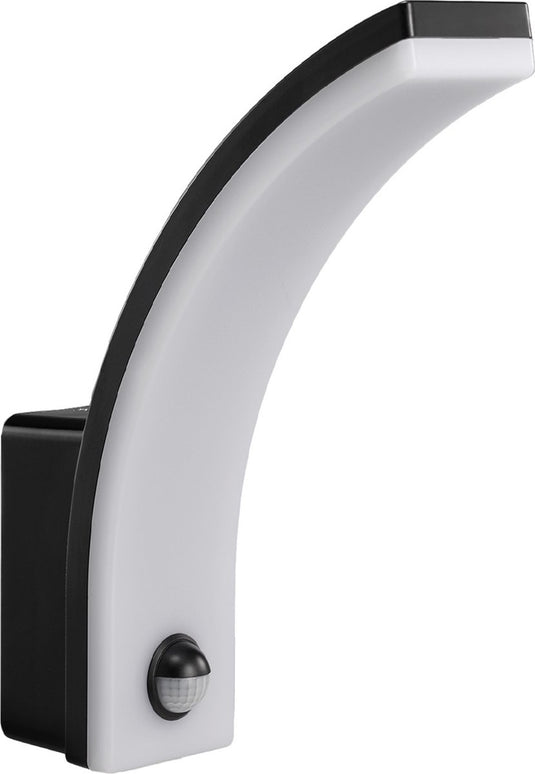 Maclean - led lamp - buitenlamp - wandlamp - pir bewegingssensor - 20w - ip65 - 2000lm - 4000k - zwart