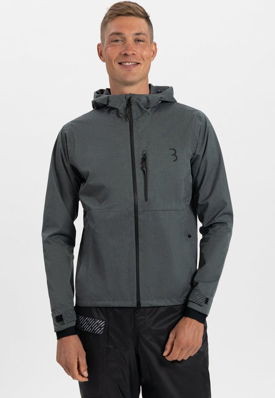 Bbb cycling rainshield explorer regenjas - dames en heren regenpak - waterafstotend - grijs -maat xxxl - bbw-450