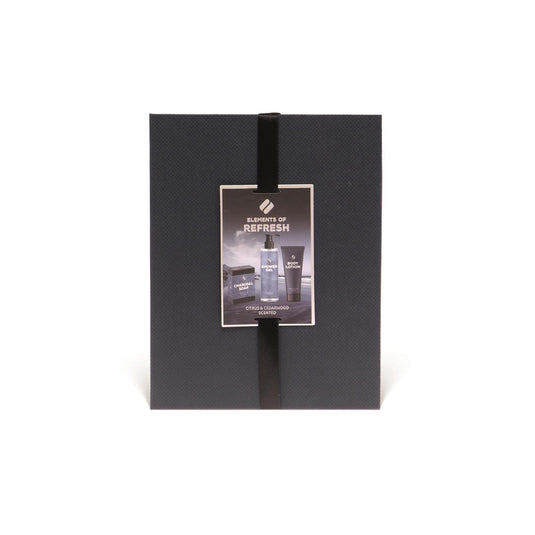 Source balance bad giftset elements of refresh luxe doos bad douche 180ml, bodylotion 100ml en charcoal zeep 100g