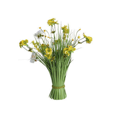 Decoris kunstbloem veldbloemboeket polyester dia20x40cm