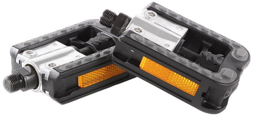 Vp folding pedal alu / plastic set 9/16 anti-slip with reflectors