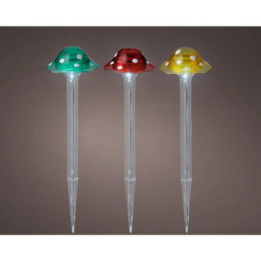 Lumineo solar lamp paddestoel op spies kunststof ã˜8.7x33.5cm multi kleuren