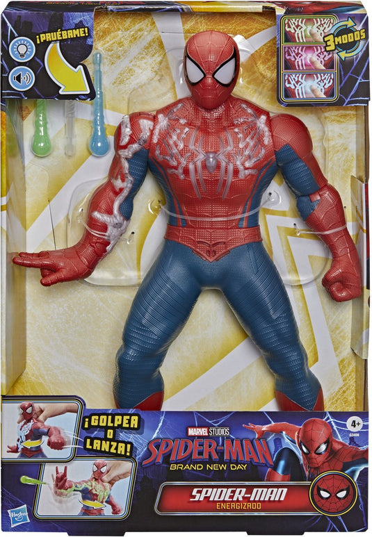 Hasbro marvel spider-man brand new day power-charge spider-man - elektronische actiefiguur 36cm - franstalig