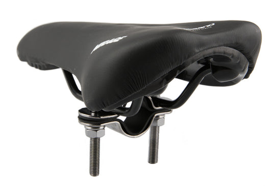 Zadel Mirage op buis Zwart