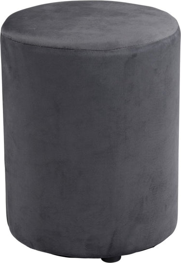 Arti casa poef rond velvet - ronde velvet poef 28x36 cm - compacte fauteuil of kruk - poef voor woonkamer en slaapkamer - grijs