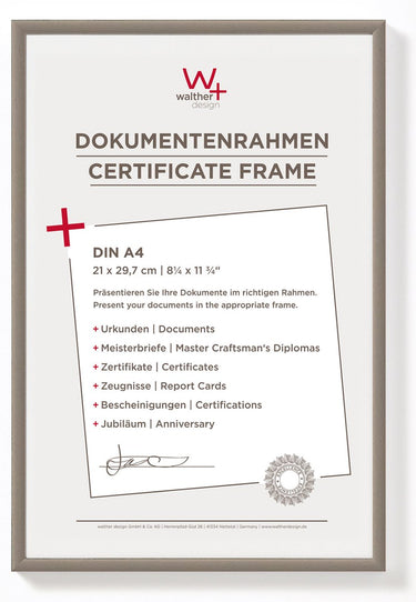 Walther new lifestyle - kunststof lijst - fotoformaat 21x29,7 cm (din a4) - staal