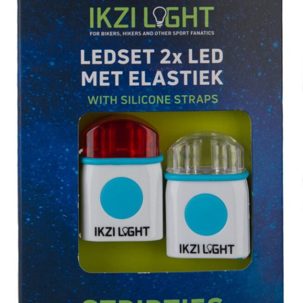 IKZI-Light LED set front + back elastic with "Stripties" white