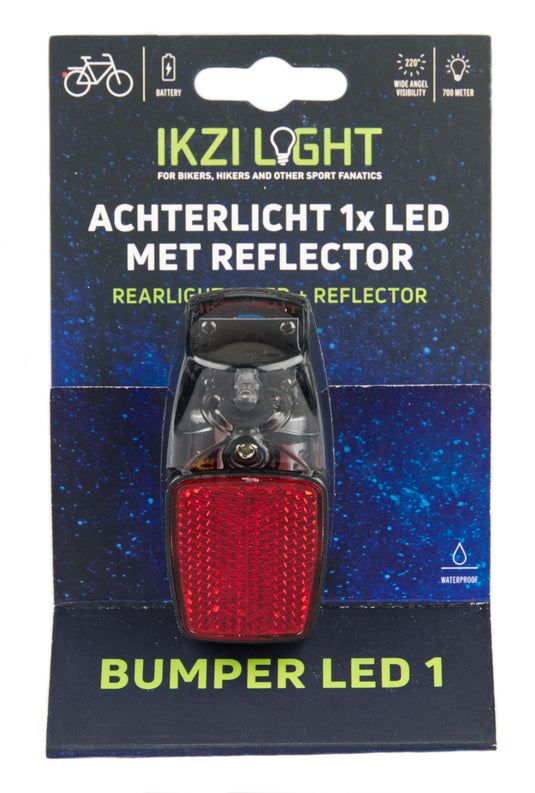 Ikzilight achterlicht reflector 1xled rood op kaart
