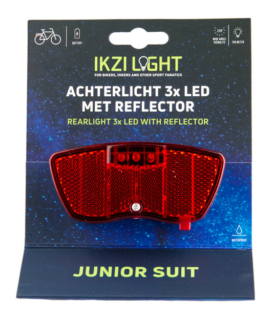 Ikzi light achterlicht drager junior 3xled inclusief reflector