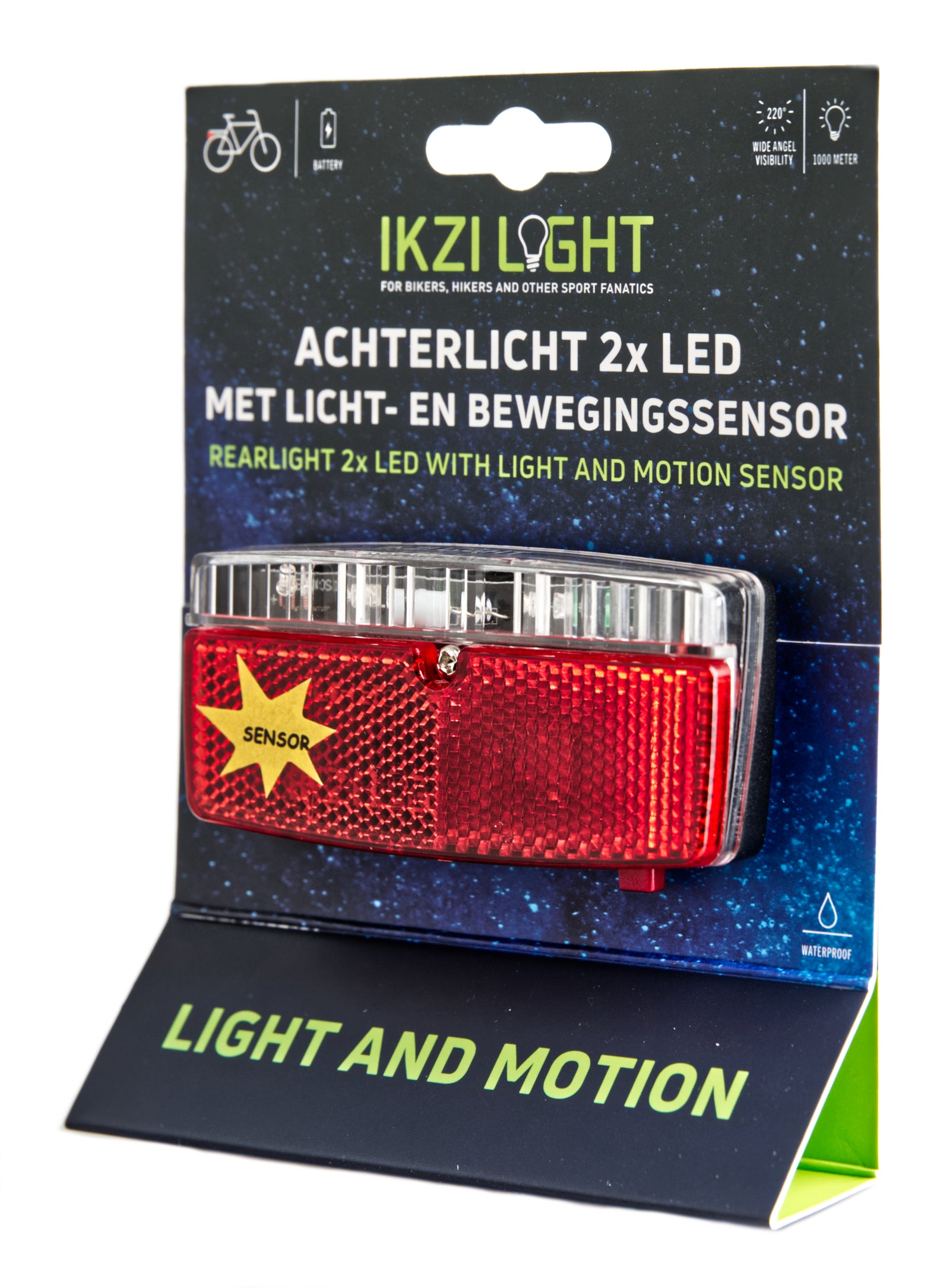 taillight Tech led batteries 10 cm red