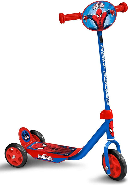 Spider-Man 3-wiel kinderstep voetrem jongens blauw