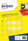 Avery etiketten rond 30 mm papier geel 240 stuks
