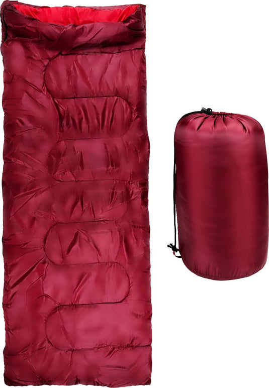 Camp active slaapzak volwassenen - zomerslaapzak voor 5°c tot 10°c - 190 x 72 cm - rood