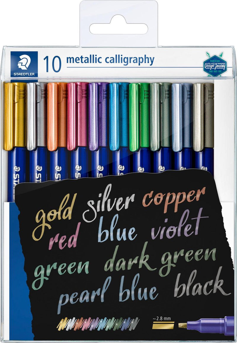Load image into Gallery viewer, Staedtler metallic calligraphy pen set 10 kleuren
