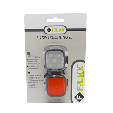 FALKX 5 Star siliconen Led verlichting set zwart Batterij