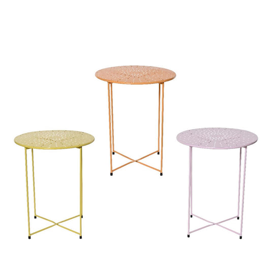 Decoris sidetable ijzer indoor ã˜40cm x h.48cm pastelkleur