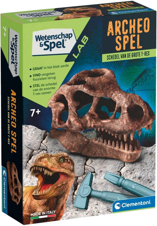 Clementoni wetenschap spel - archeo spel - schedel van de grote t-rex - dinosaurus speelgoed - vanaf 7 jaar
