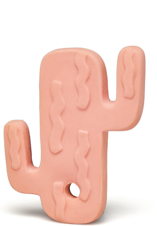 Lanco toys lanco rubberen bijtspeeltje - cactus - plat - roze