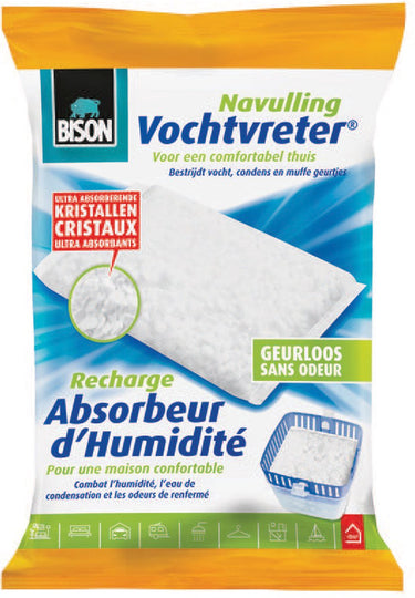 Bison vochtvreter® navulzak neutraal 450 g, geschikt voor vochvreter®, bestrijd hoge luchtvochtigheid, geen batterij nodig, ook geschikt voor caravans en campers