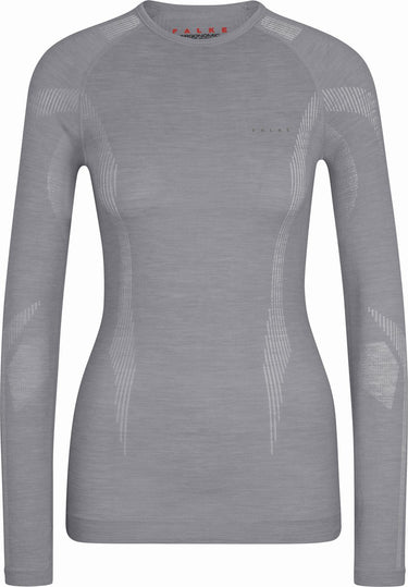 Falke wool-tech longsleeve sneldrogend wol functioneel functioneel shirt met lange mouwen dames grijs - maat xl