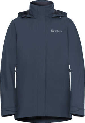 Jack wolfskin rotwand 3in1 jkt w dames outdoorjas - midnight sky s