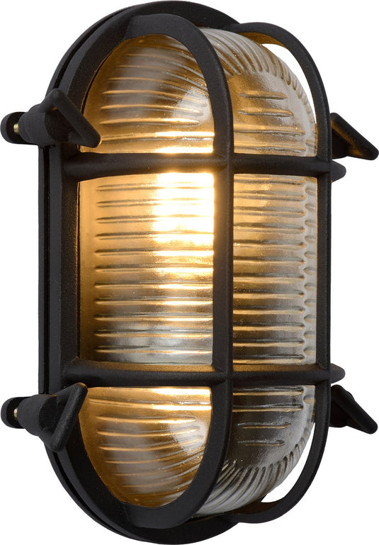 Lucide dudley - wandlamp binnen buiten - 1xe27 - ip65 - zwart