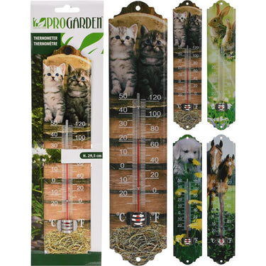 Pro garden thermometer 29,5cm 4 assorti