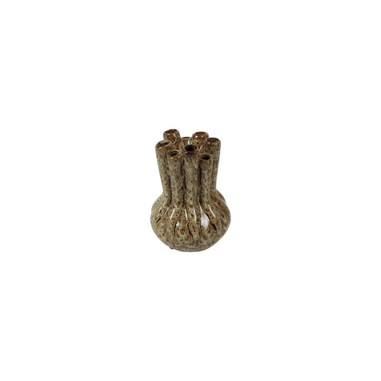 Country field countryfield vaas ballas tulp bruin crème aardewerk ø14x20cm