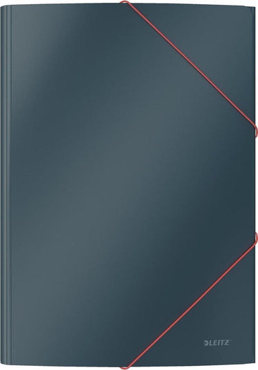 Leitz cosy kartonnen 3-klepsmap - mappen voor documenten a4 - elastomap - ideaal voor thuiskantoor thuiswerken - fluweel grijs