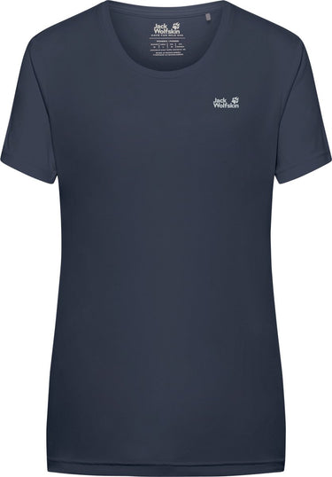 Jack wolfskin tech t-shirt dames - dames korte mouw - midnight sky