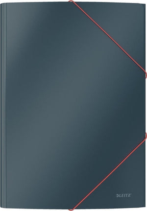 Leitz cosy kartonnen 3-klepsmap - mappen voor documenten a4 - elastomap - ideaal voor thuiskantoor thuiswerken - fluweel grijs