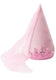 Little adventures - roze prinsessen cone hoed – fluwelen hoed met sluier