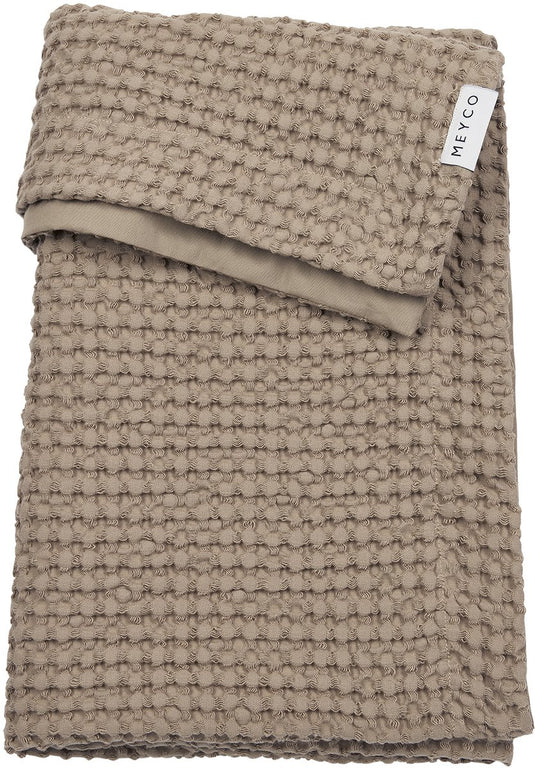 Meyco baby wafel katoen wiegdeken - taupe - 75x100cm - 1.0 tog