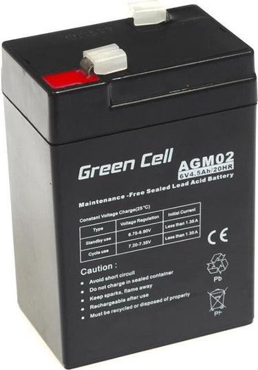 Green cell 6v 4.5ah (4.6mm) 4500mah vrla agm accu
