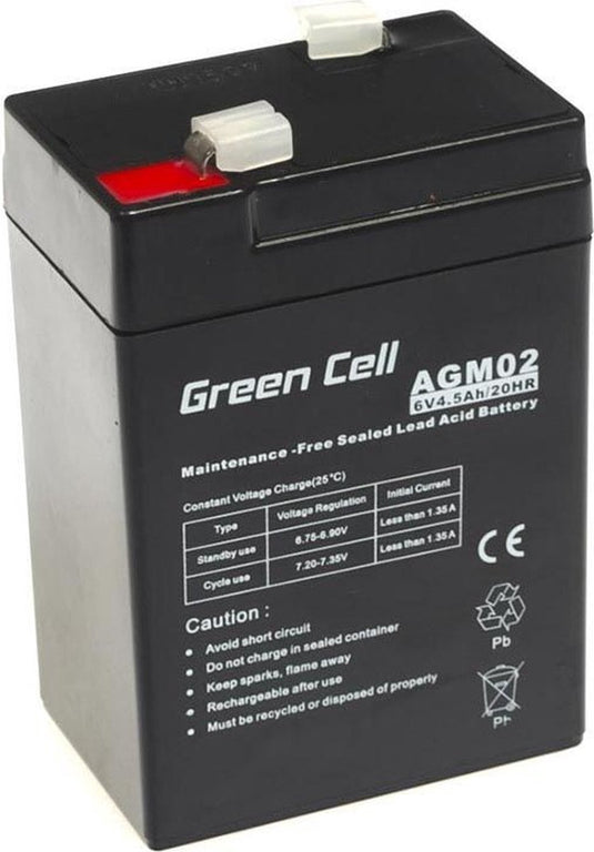 Green cell 6v 4.5ah (4.6mm) 4500mah vrla agm accu
