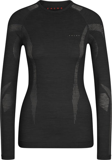 Falke wool-tech longsleeve sneldrogend wol functioneel functioneel shirt met lange mouwen dames zwart - maat xl