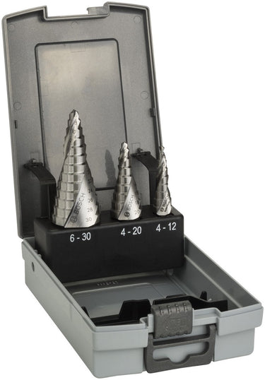 Bosch 3 st hss trappenboor 4-12, 4-20, 6-30 mm