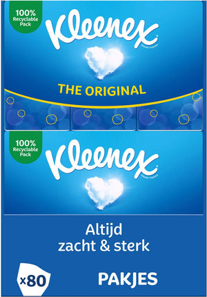 Kleenex zakdoekjes - original - voordeelbox - 8 pakjes x 10 stuks - 80 zakdoekjes