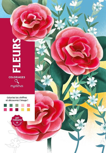 Hachette heroes coloriages mystères fleurs - kleuren op nummer kleurboek voor volwassenen - hachette