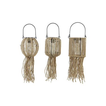 Countryfield led solar hanglamp joris jute 7x13,5x15cm 3 assorti