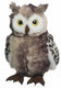 Heunec pluche knuffel uil - zacht knuffeldier van 30 cm - grijs