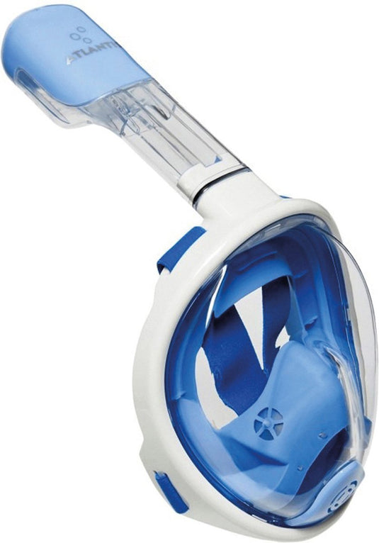 Atlantis snorkelmasker - duikbril - snorkel - snorkelset - full face masker - kinderen - wit blauw - xs