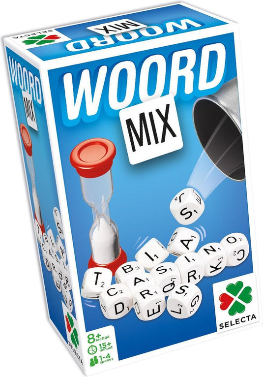 Tactic woord mix – dobbelspel – woordspel – snel taalspel met letterdobbelstenen – leerzaam en spannend – familiespel – 1 tot 8 spelers – vanaf 8 jaar