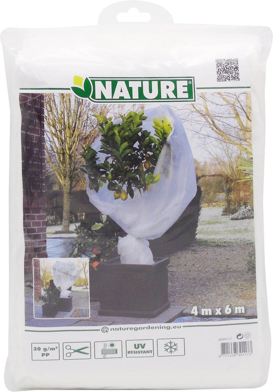 Nature - winterafdekvlies voor planten - 4 x 6m - 30 g m² - winterbescherming
