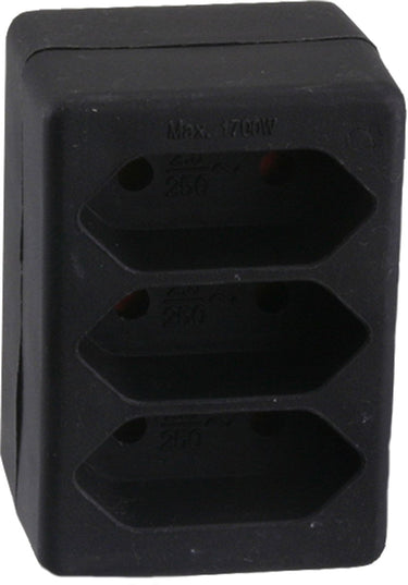Q-link exin verdeelstekker - 3 x euro - zwart