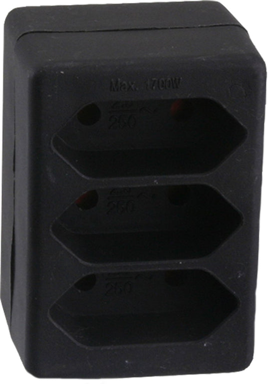 Q-link exin verdeelstekker - 3 x euro - zwart